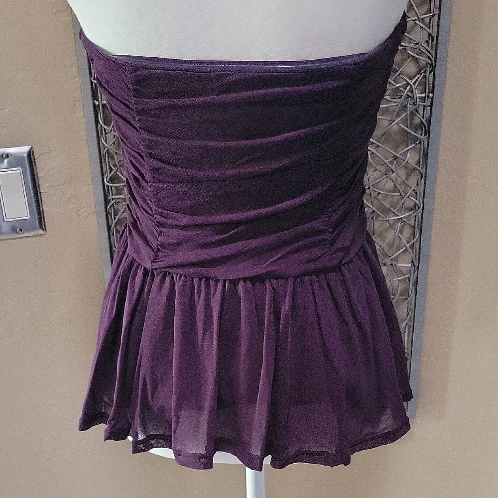 Moda International Purple Strapless Peplum Bustier - Picture 3 of 6